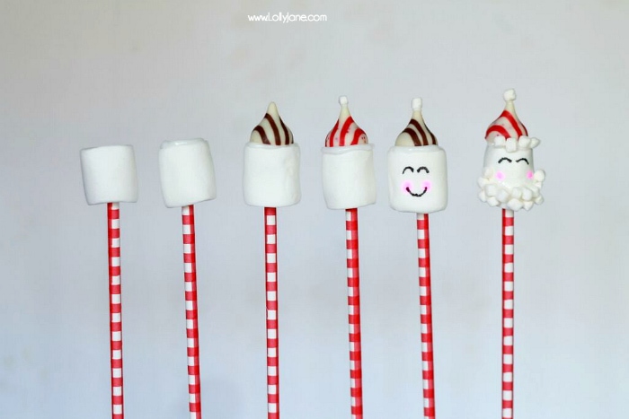 Blue and White Candy Cane Stripe Stirring Straws