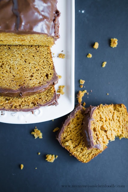 Pumpkin Bread With Fudge Frosting