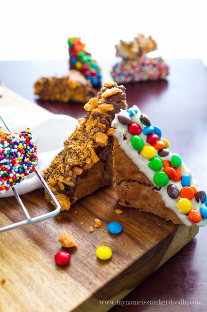 Candy dipped brownies, a great way to use up leftover candy! Yummy kid recipe and easy brownies idea, yum!