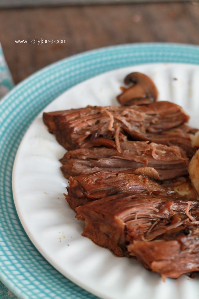 Easy Crock Pot Tavern Style Pot Roast. SO GOOD! Falls off the fork when done... mmmm!