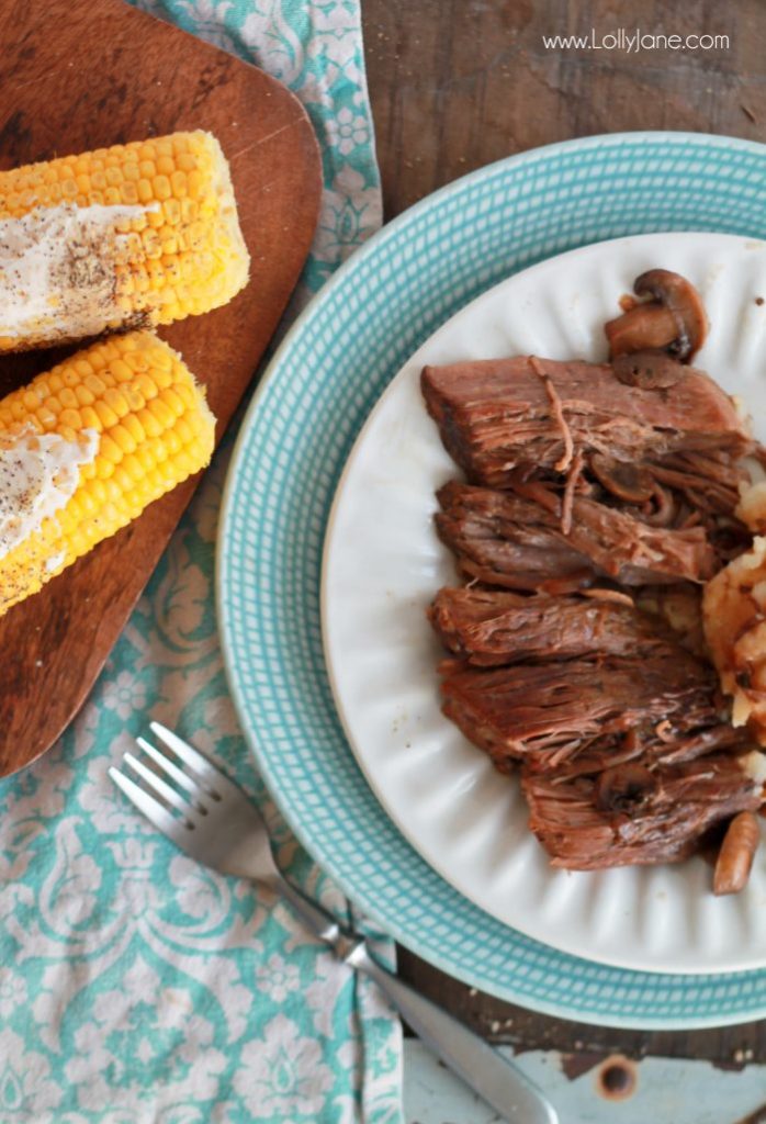 Easy Crock Pot Tavern Style Pot Roast. SO GOOD! Falls off the fork when done... mmmm!