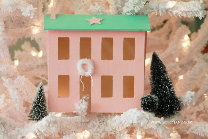 Set of 8 Mini Pink Sisal Bottle Brush CHRISTMAS TREES ~ Snow Frost Village Putz 