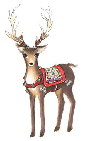 Free Christmas Reindeer Art - Lolly Jane