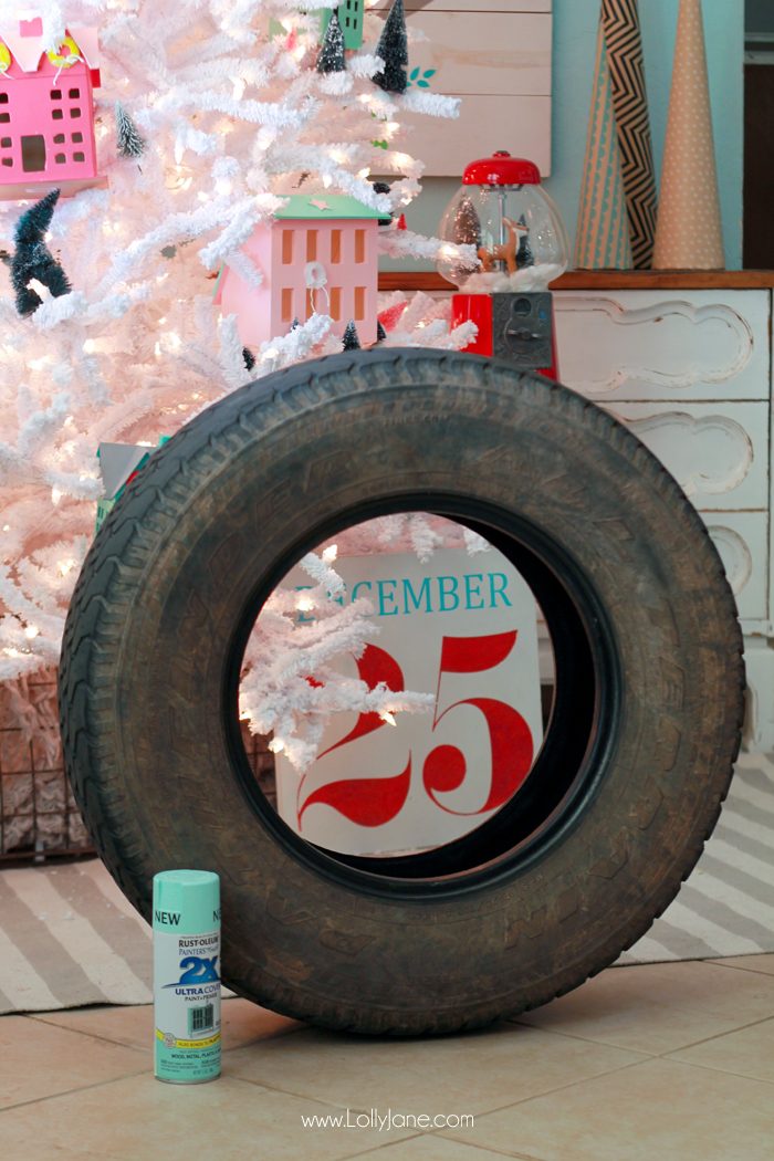 DIY Recycled Tire Christmas Tree Base