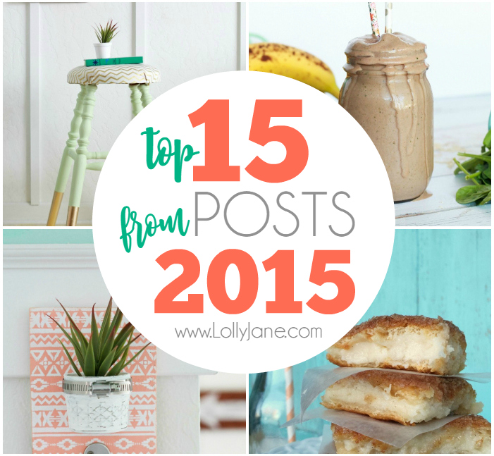 Lolly Jane top 15 projects from 2015 Lots of amazing home decor idea and easy recipes!