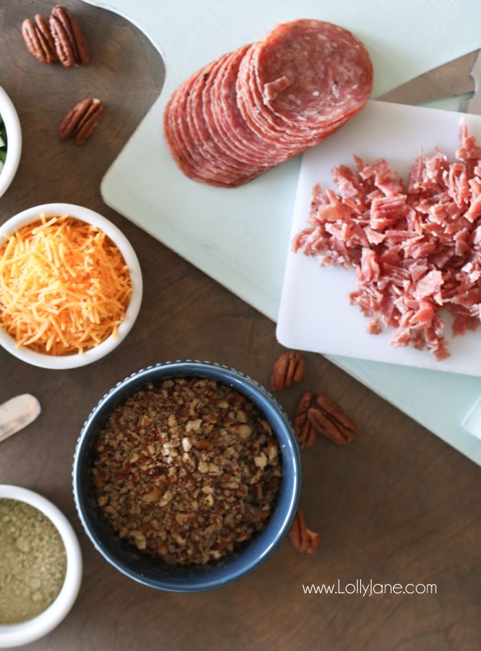 EASY and DANG GOOD Salami Cream Cheese Ball... shaped like a football! PERFECT for the Big GAME DAY Party!