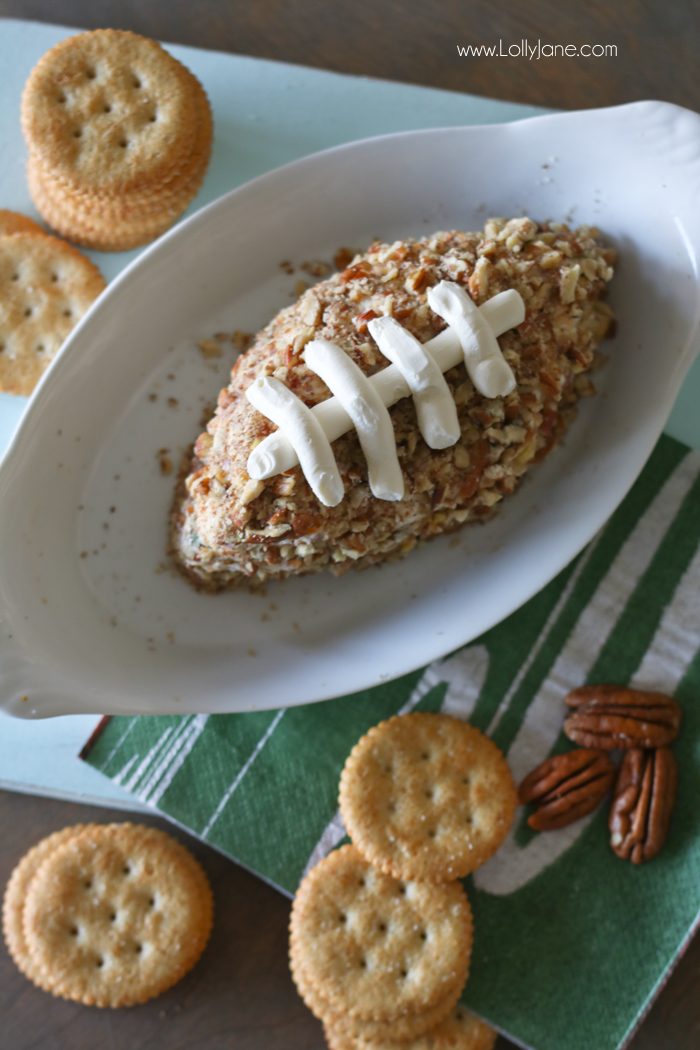 EASY and DANG GOOD Salami Cream Cheese Ball... shaped like a football! PERFECT for the Big GAME DAY Party!