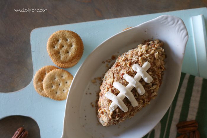 EASY and DANG GOOD Salami Cream Cheese Ball... shaped like a football! PERFECT for the Big GAME DAY Party!