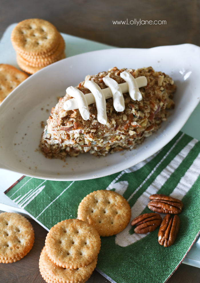 EASY and DANG GOOD Salami Cream Cheese Ball... shaped like a football! PERFECT for the Big GAME DAY Party!