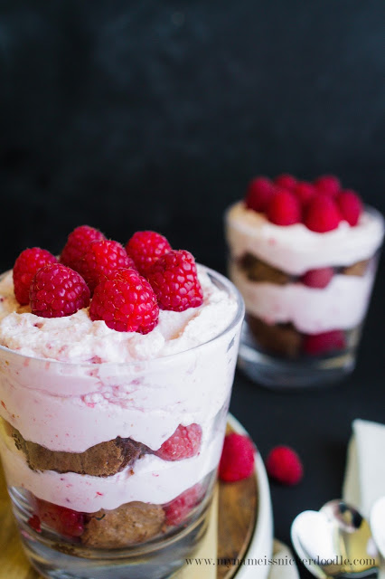 Raspberry and Cream Brownie Trifle for Two. This sweet treat is the perfect dessert for a romantic night in or an easy dessert for a chocolate lover. This easy recipe is light but filling with rich brownies and delicious raspberries. Easy Valentine's Day dessert idea!