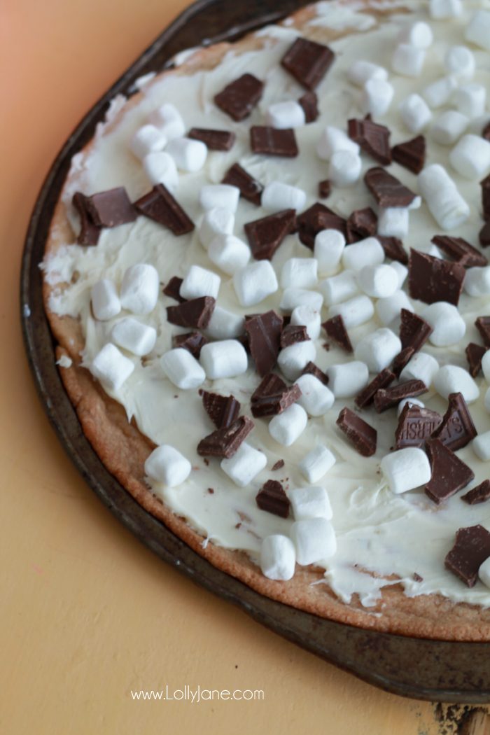 Dang delicious S'mores Cookie Pizza... SO SO GOOD!