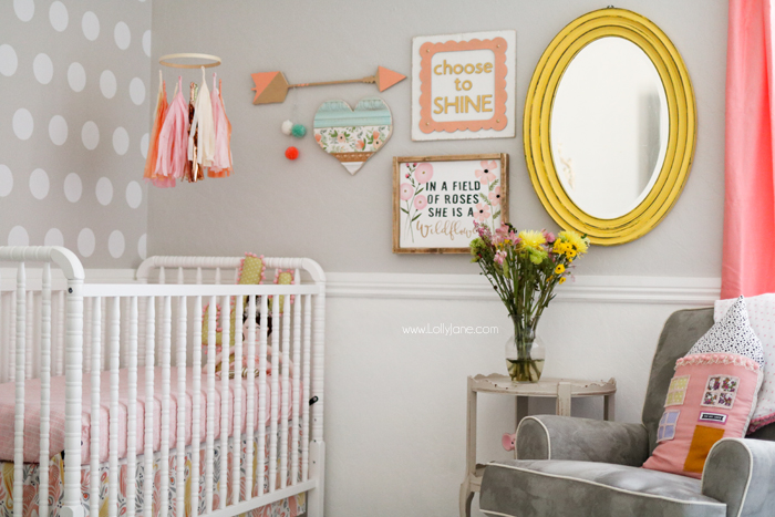 Cute Baby Girl Nursery GALLERY WALL Ideas!