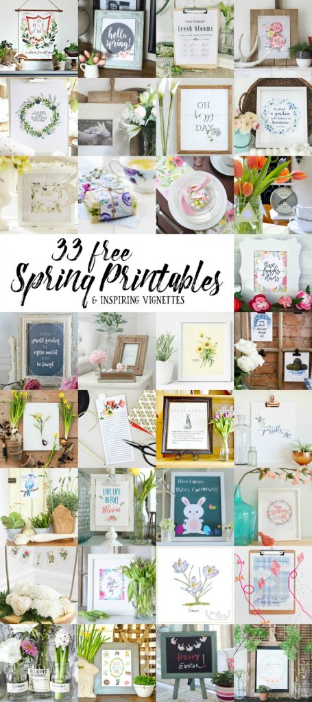 33 spring free printables!! Check out this handful of darling free prints, love this collection of affordable spring decor. Pretty spring prints!