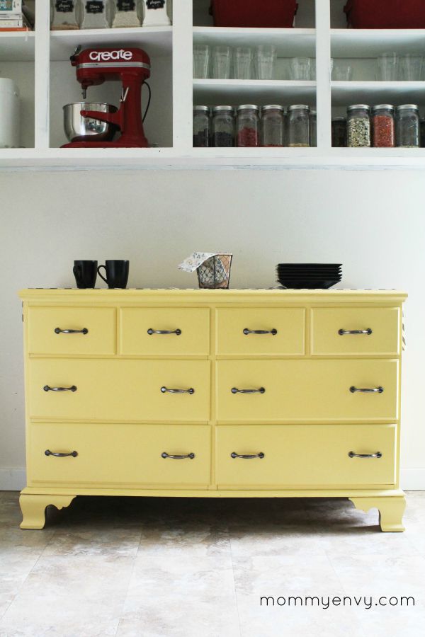 Yellow Kitchen Dresser makeover