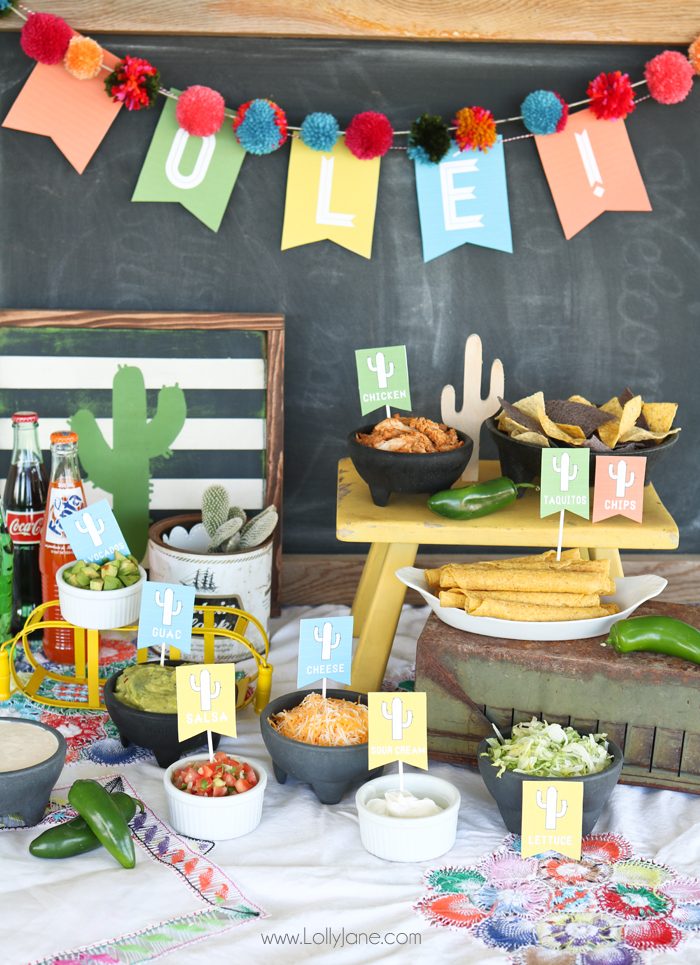 Nacho bar with free printables - Lolly Jane