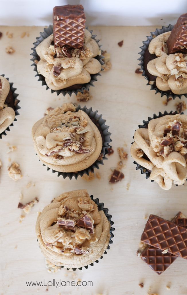 Nutty Bar Cupcakes. Recapture your childhood taste buds with these yummy peanut butter chocolate cupcakes. You'll love this easy cupcake recipe!