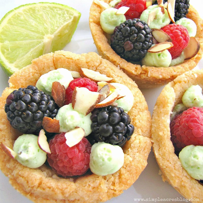 Sugar Cookie Berry Bowls with homemade whip cream