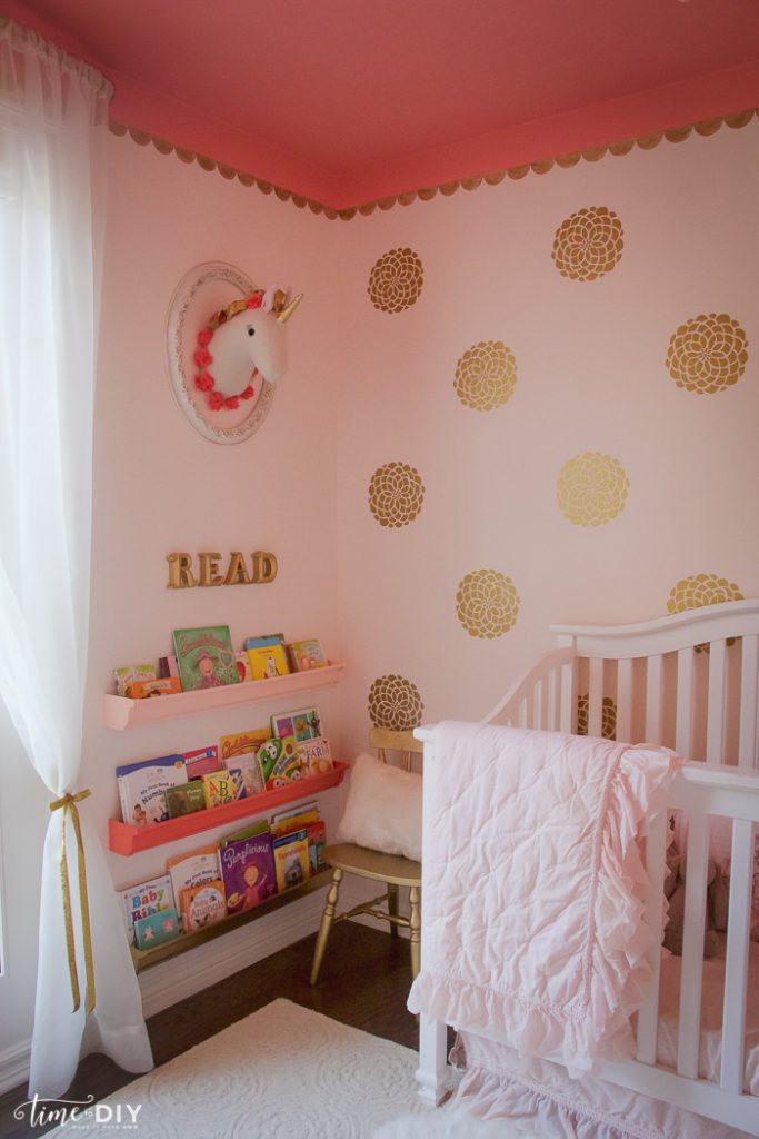 Gorgeous Gold Glam Toddler Room Reveal by TimeToDIY.com