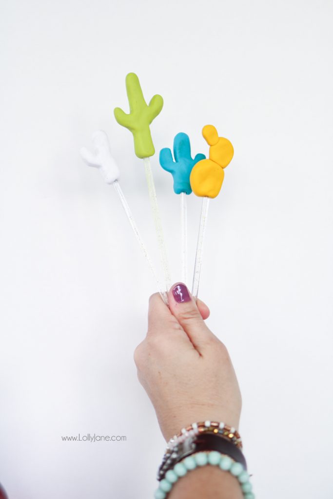 Cute DIY Cactus Drink Stirrer Stick