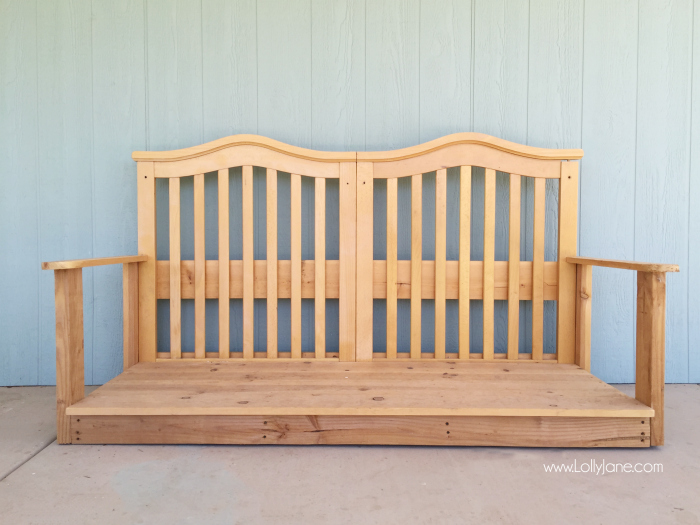 instruction for crib into bench