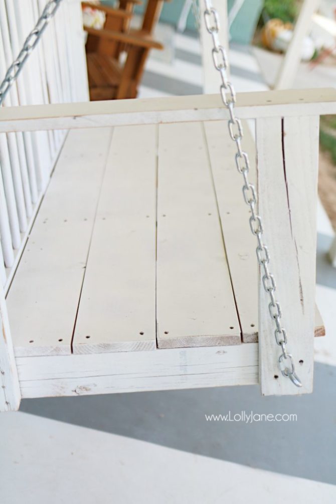 We turned our baby crib into a porch swing! Lolly Jane