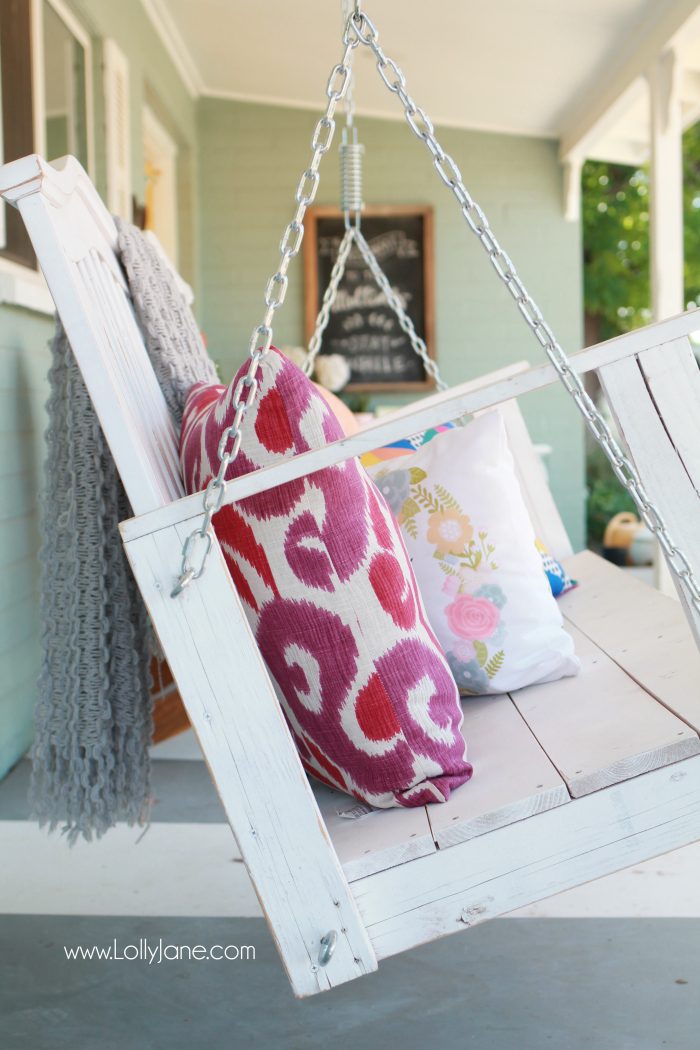 Hanging porch outlet swing