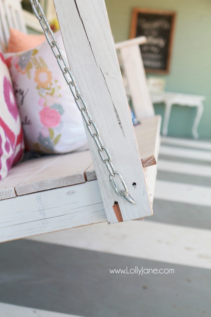 How to hang a porch swing the safe way! DIY fail, porch swing hanging mishap! Sometimes it's okay to hire out! Tips to safely hang a porch swing.