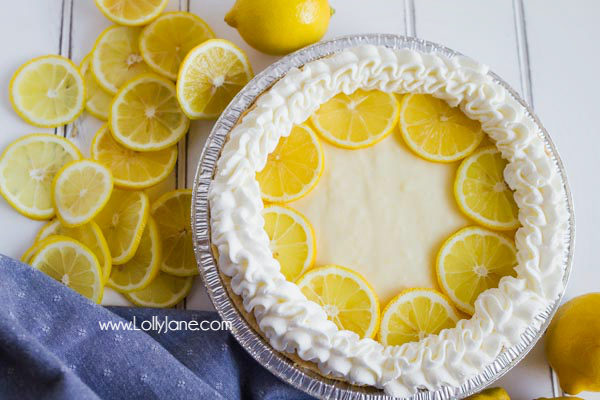 Lemon cream pie recipe, so so good! Just like Grandma used to make! A simple lemon pie is only a few ingredients away! This Lemon Cream Pie comes together with very little prep, is practically fail-proof, and is a pie everyone will love! Great summer recipe!