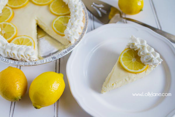 Lemon cream pie recipe, so so good! Just like Grandma used to make! A simple lemon pie is only a few ingredients away! This Lemon Cream Pie comes together with very little prep, is practically fail-proof, and is a pie everyone will love! Great summer recipe!