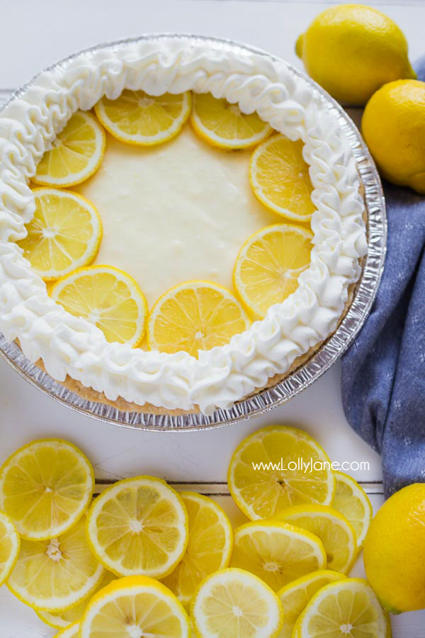 Lemon cream pie recipe, so so good! Just like Grandma used to make! A simple lemon pie is only a few ingredients away! This Lemon Cream Pie comes together with very little prep, is practically fail-proof, and is a pie everyone will love! Great summer recipe!