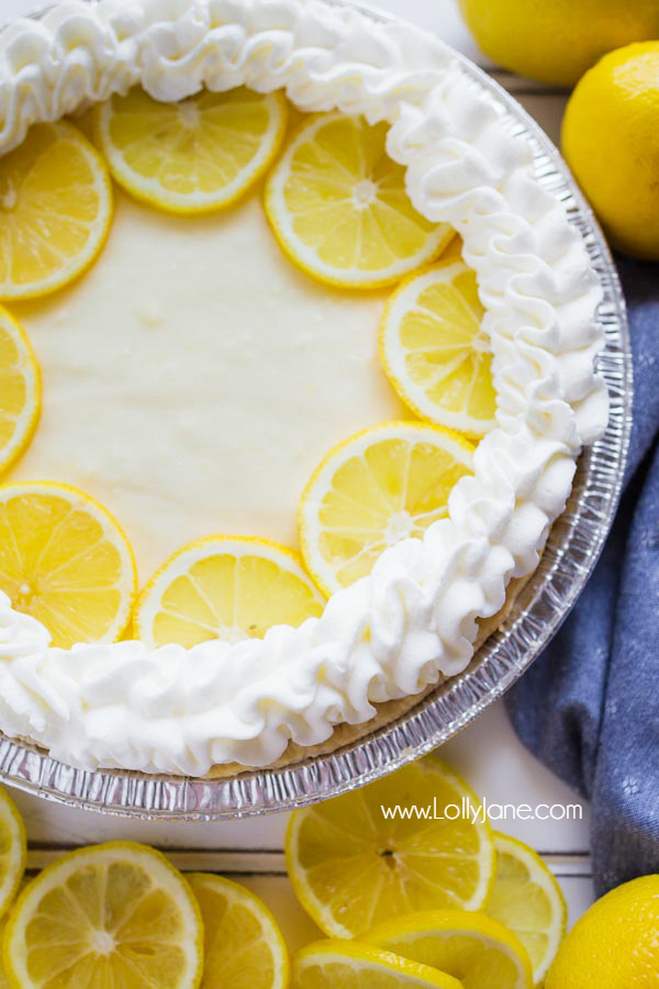 Lemon cream pie recipe, so so good! Just like Grandma used to make! A simple lemon pie is only a few ingredients away! This Lemon Cream Pie comes together with very little prep, is practically fail-proof, and is a pie everyone will love! Great summer recipe!