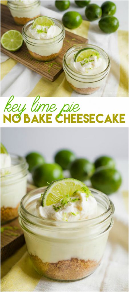 o Bake Mini Key Lime Cheesecake recipe. Easy dessert idea! Great summer dessert recipe. Love this no bake cheesecake recipe, yum! Key lime cheesecake recipe, mmm!