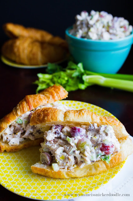 Light summer recipe idea. Love this Sonoma Chicken Salad recipe, yum! Great light lunch idea, perfect for a baby shower or bridal shower recipe!