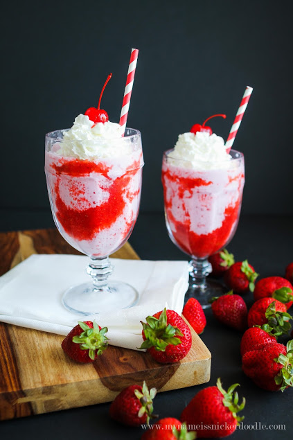 The perfect summer drink! You'll love this strawberry bliss frozen drink, so refreshing! Easy summer drink recipe, yum!