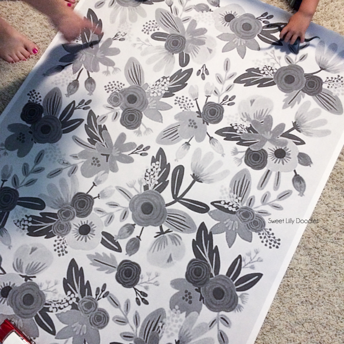 Easy Floral Painted Faux Wallpaper Tutorial via sweetlillydoodles.etsy.com