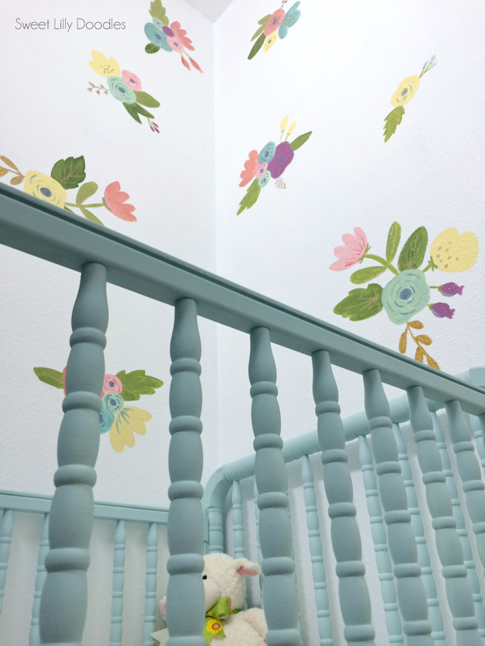 Easy Floral Painted Faux Wallpaper Tutorial via sweetlillydoodles.etsy.com