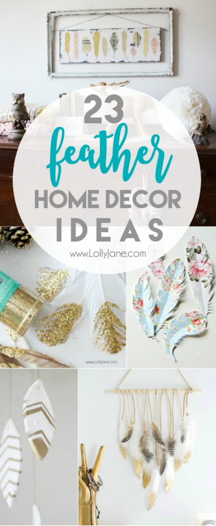 23 DIY feather home decor ideas. Love these fun home decor ideas! Great feather crafts to create affordable home decor!