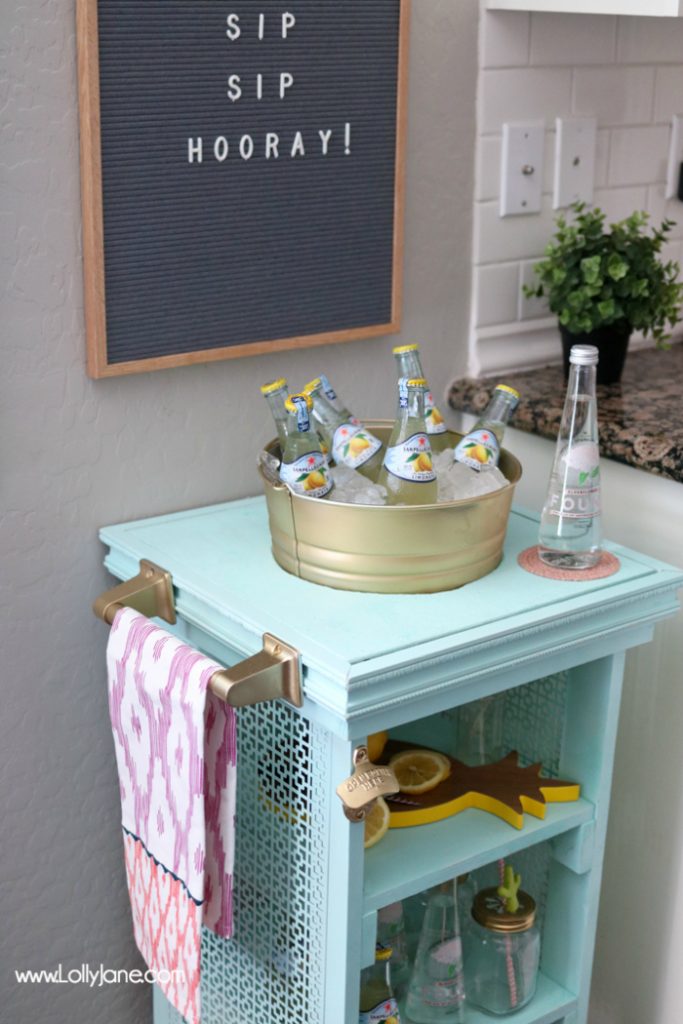 DIY Beverage Station, perfect for summer entertaining or indoor gatherings!