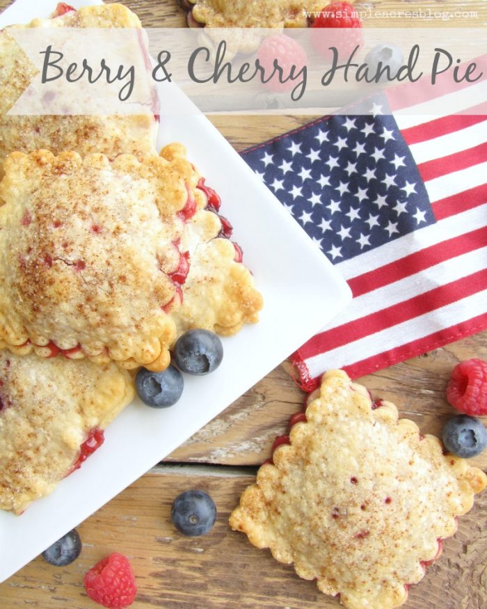 Berry hand pie recipe, yum! You'll love this homemade berry cherry hand pie dessert. Great 4th of July dessert idea, perfect patriotic treat!