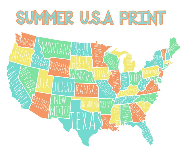 colorful usa map free printable lolly jane