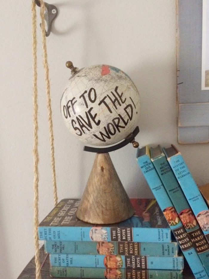 DIY SuperHero Globe... perfect for a boys room, man cave or office!