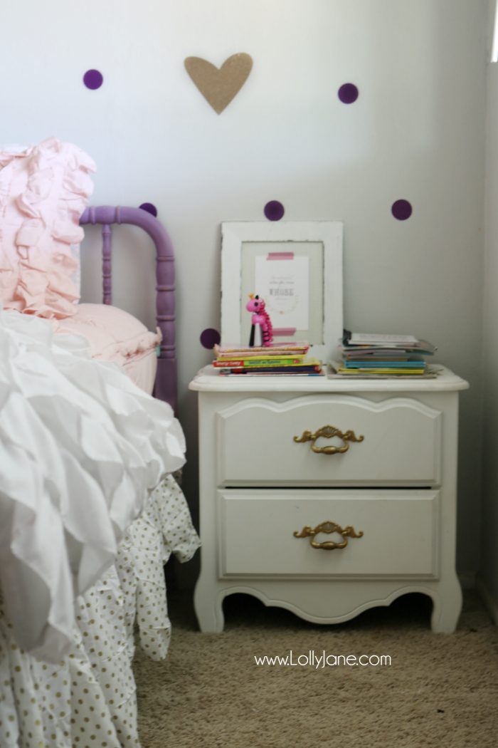 Little Girl Purple Gold Bedroom Makeover Lolly Jane