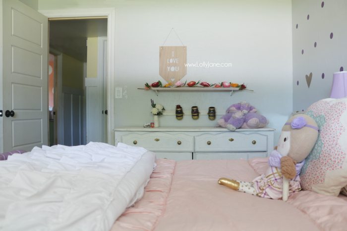 Little Girl Purple Gold Bedroom Makeover Lolly Jane