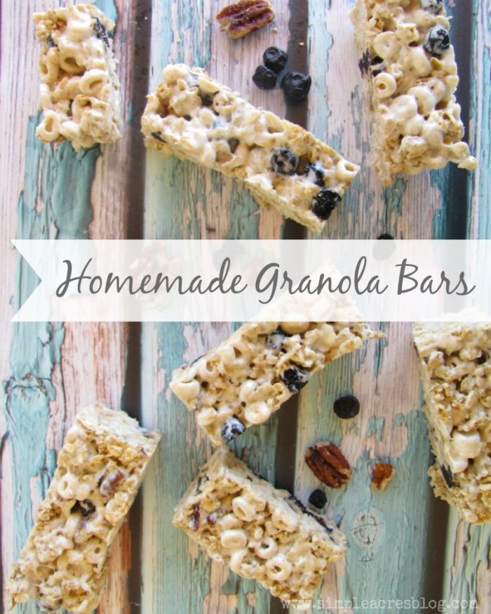 Homemade Granola Bars recipe. Easy and yummy on the go snacks! Great kid snack idea