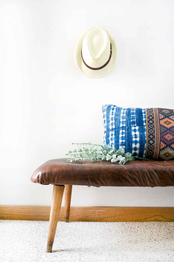 DIY Modern Leather Tufted Bench