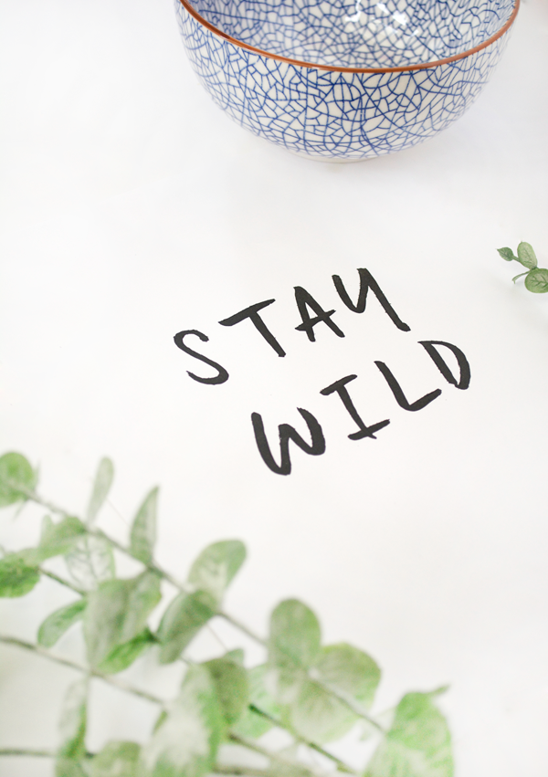 Stay Wild free printable! Love this easy home decor idea! Cute free print! Great digital art home decor idea!