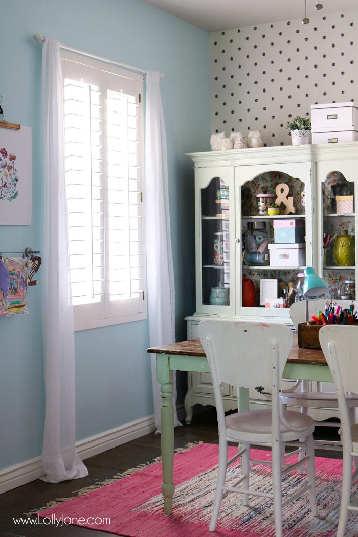 Craft Room Refresh. Love the pretty hue!