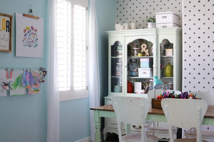 Craft Room Refresh. Love the pretty hue!