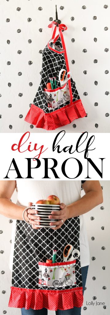 Cute and Super EASY Half Apron tutorial!