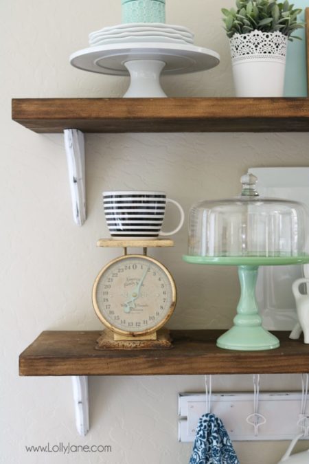 farmhouse chic dining room shelves - Lolly Jane